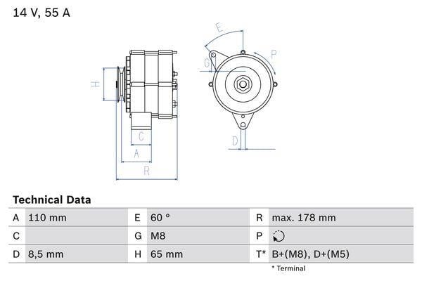 0986034220 Bosch Alternator