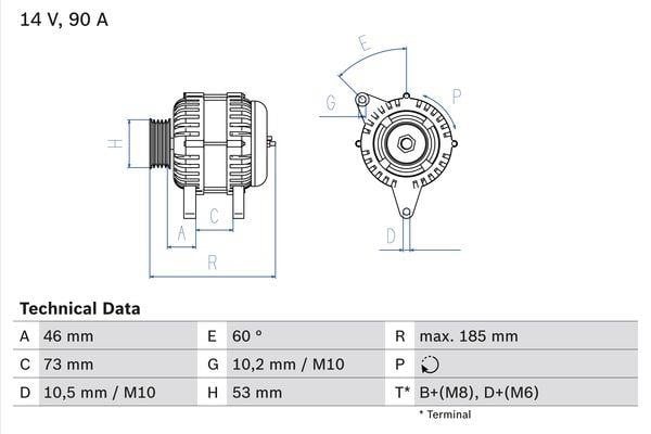0986040380 Bosch Alternator