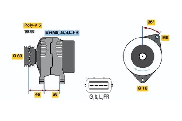 0986042301 Bosch Alternator