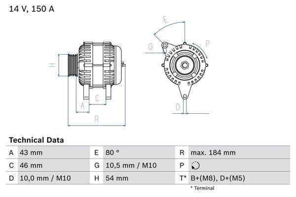 0986044400 Bosch Generator