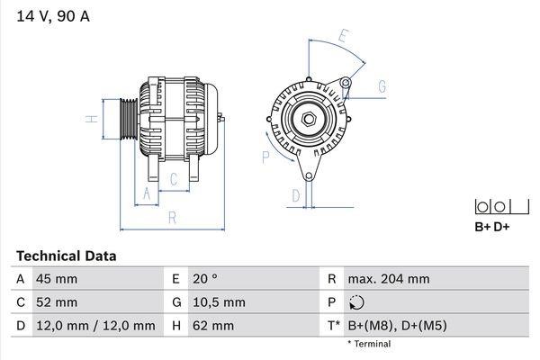 0986049610 Bosch Alternator