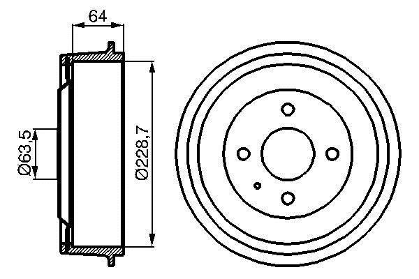 0986477012 Bosch Bremstrommel hinten