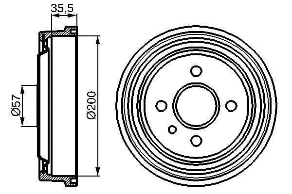 0986477021 Bosch Bremstrommel hinten