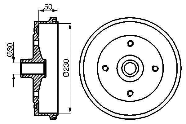 0986477030 Bosch Bremstrommel hinten