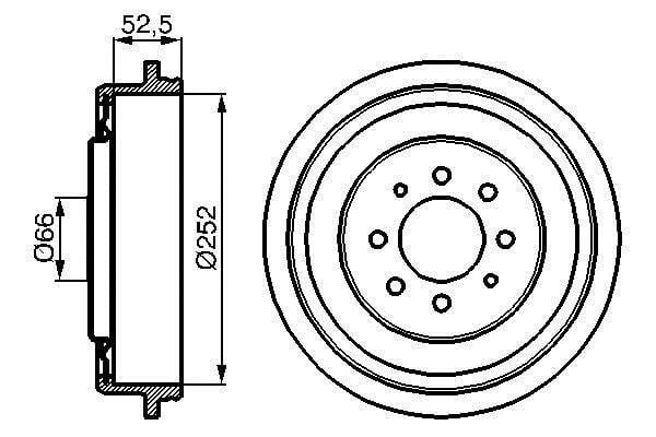 0986477067 Bosch Bremstrommel hinten