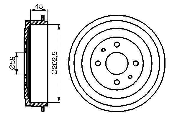 0986477109 Bosch Bremstrommel hinten