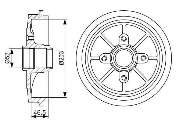 0986477126 Bosch Bremstrommel hinten