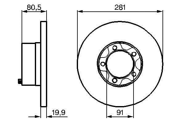 Brake disc Volkswagen LT 28-35: 0986478138 Bosch Unventilated front brake disc