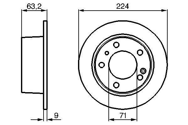 0986478141 Bosch Rear solid brake disc