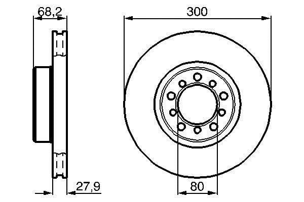 Bosch Front vented brake disc – price 162 PLN