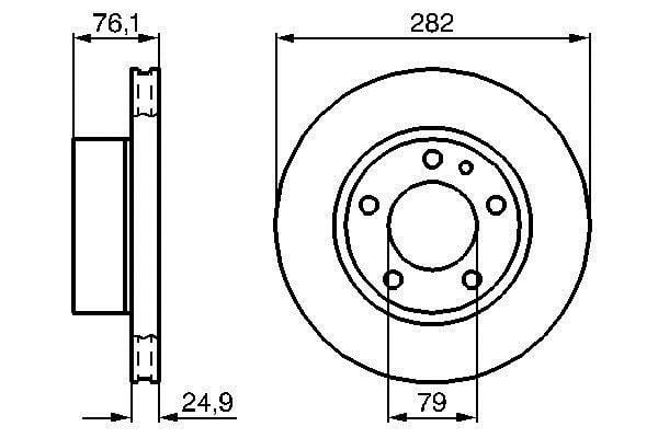 0986478217 Bosch Wentylowana przednia tarcza hamulcowa