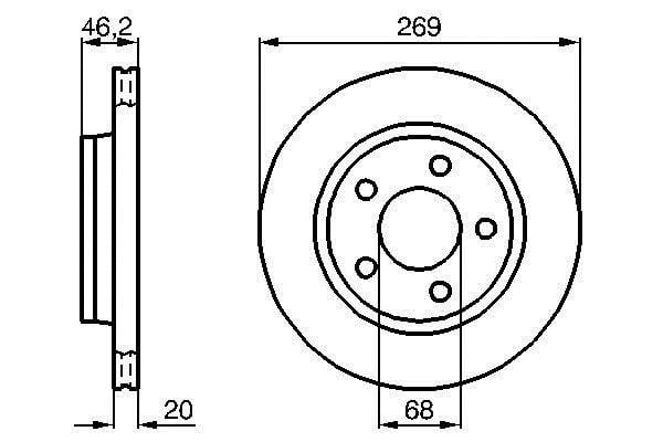 0986478316 Bosch Bremsscheibe hinten belüftet