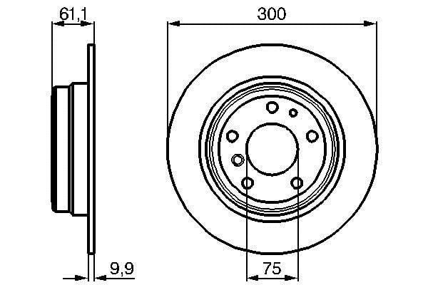 0986478321 Bosch Rear solid brake disc