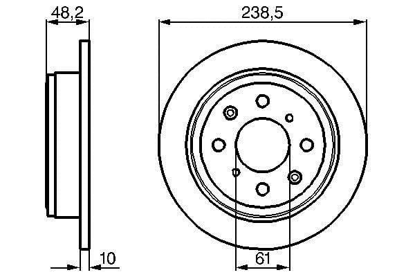 0986478350 Bosch Rear solid brake disc