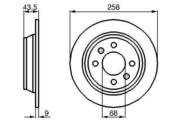 0986478374 Bosch Bremsscheibe hinten voll