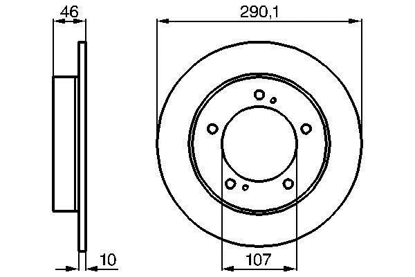 0986478377 Bosch Unventilated front brake disc