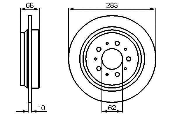 Tarcza Volvo S70: 0986478445 Bosch Tarcza hamulcowa tylna, niewentylowana