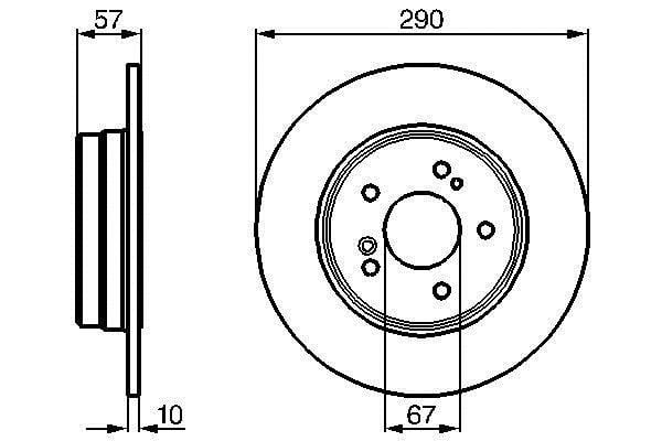 Brake disc Mercedes: 0986478446 Bosch Rear solid brake disc