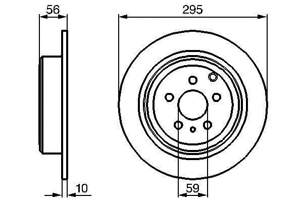 0986478435 Bosch Bremsscheibe hinten voll