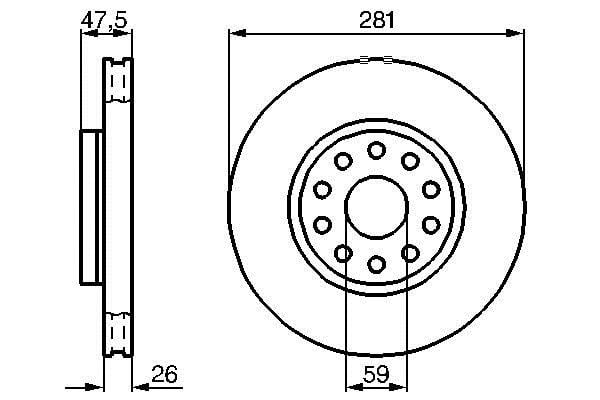 0986478460 Bosch Bremsscheibe vorne belüftet
