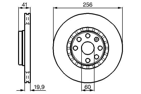 Brake disc Opel Vectra A: 0986478535 Bosch Front vented brake disc
