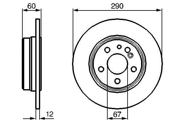 0986478607 Bosch Bremsscheibe hinten voll