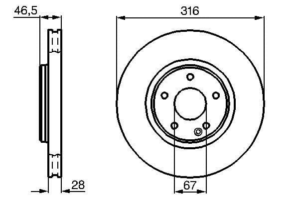 0986478625 Bosch Bremsscheibe vorne belüftet