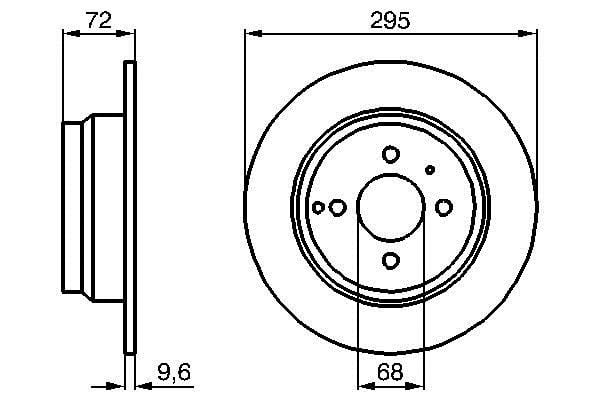 0986478640 Bosch Bremsscheibe hinten voll
