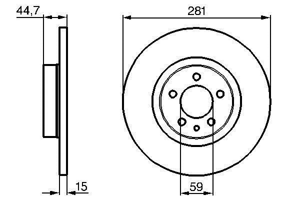 0986478668 Bosch Unbelüftete Bremsscheibe vorne