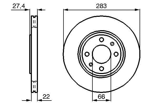 0986478834 Bosch Bremsscheibe vorne belüftet