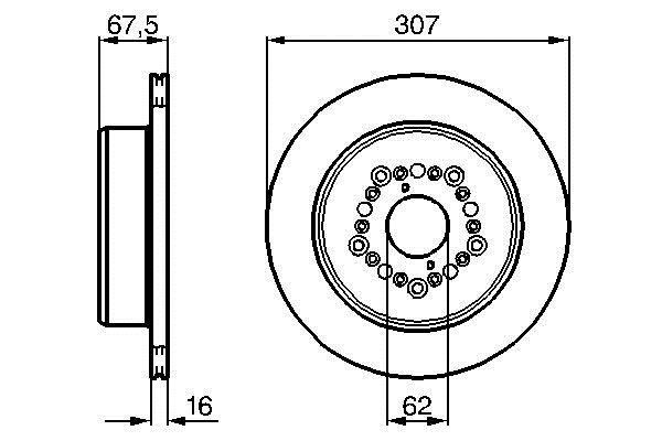 0986479023 Bosch Bremsscheibe hinten belüftet