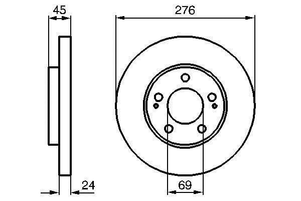 0986479035 Bosch Bremsscheibe vorne belüftet