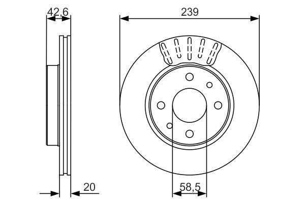 0986479082 Bosch Bremsscheibe vorne belüftet