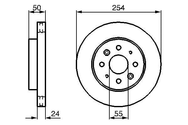 0986479231 Bosch Front vented brake disc