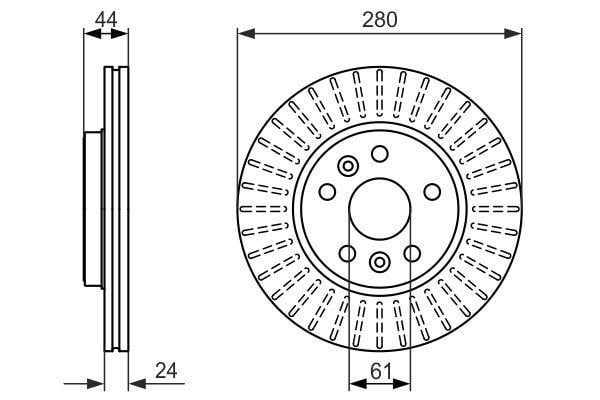 Brake rotor Renault Megane: 0986479611 Bosch Front vented brake disc