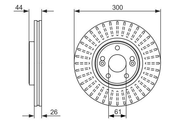 0986479668 Bosch Bremsscheibe vorne belüftet
