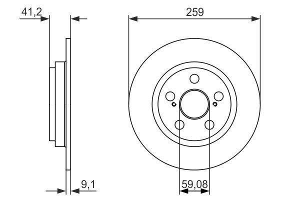 0986479766 Bosch Rear solid brake disc