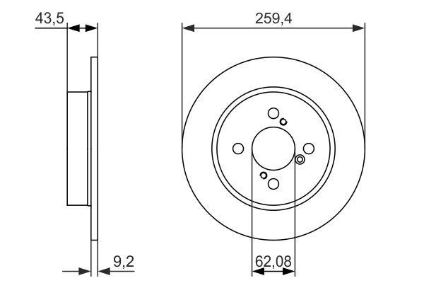 0986479792 Bosch Тормозной диск задний невентилируемый