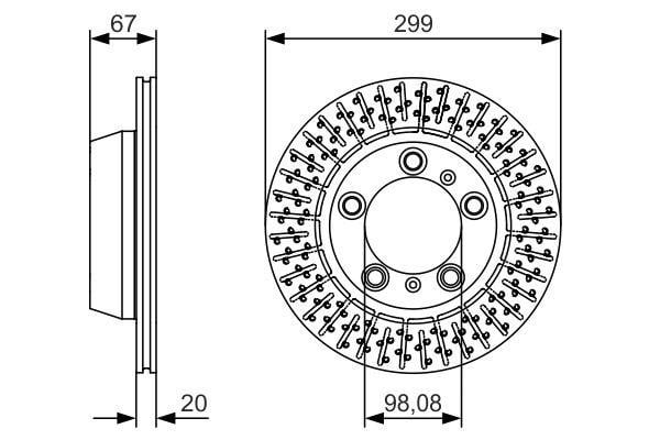 0986479A09 Bosch Bremsscheibe hinten belüftet