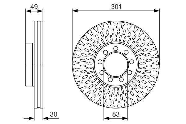 0986479A23 Bosch Bremsscheibe vorne belüftet