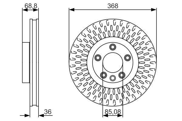 0986479A33 Bosch Тормозной диск передний вентилируемый