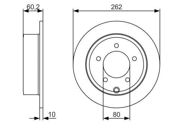 0986479A39 Bosch Тормозной диск задний невентилируемый