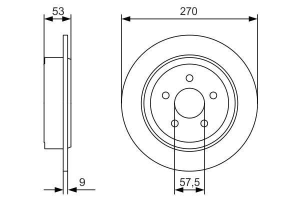 0986479A79 Bosch Bremsscheibe hinten voll