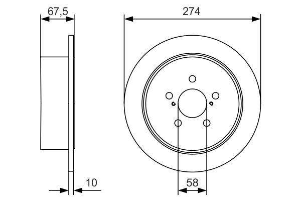 0986479A82 Bosch Bremsscheibe hinten voll