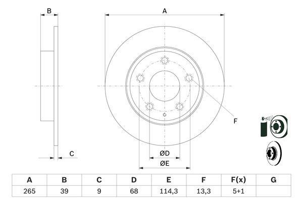 0986479E54 Bosch Brake disk