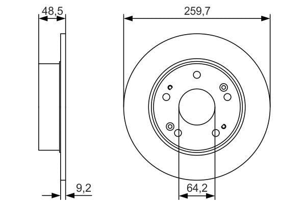 0986479T81 Bosch Bremsscheibe hinten voll