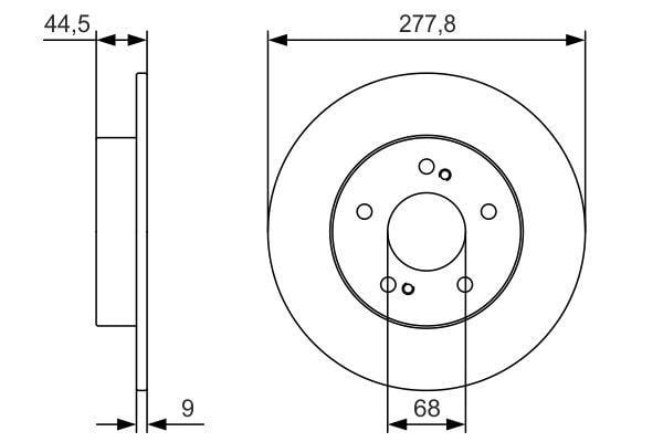 0986479T86 Bosch Bremsscheibe hinten voll