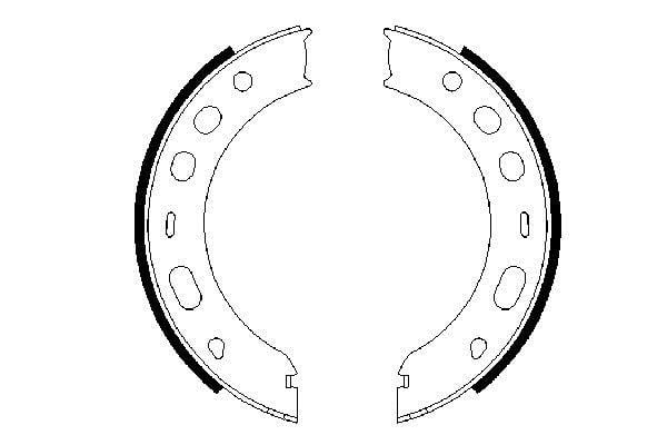 Handbrake brake pads Porsche 968: 0986487706 Bosch Handbrake shoes