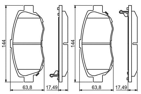 0986494211 Bosch Тормозные колодки дисковые, комплект