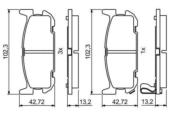 0986494226 Bosch Bremsbelagsatz
